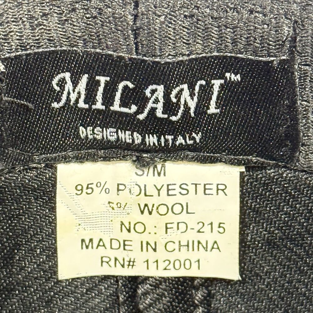 Milani Men Hat S/M Black 5% Wool 95 Polyester Designed in Italy - Picture 10 of 16
